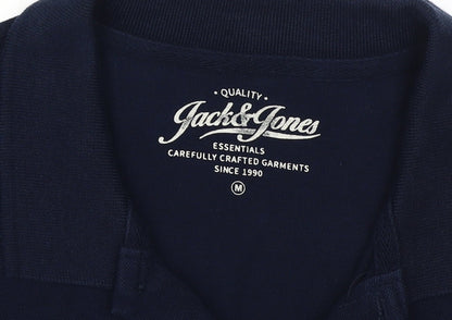 Jack & Jones Men's Blue Polo Shirt M Short Sleeve Casual