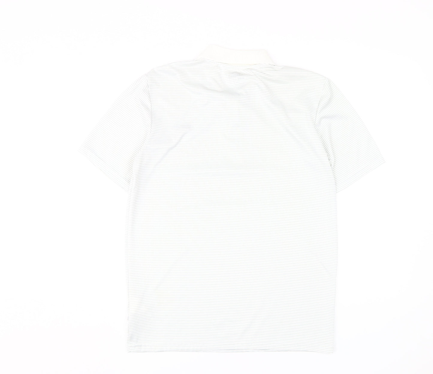 Slazenger Men's White Striped Polo - Size S, Sporty Style