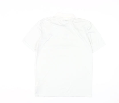 Slazenger Men's White Striped Polo - Size S, Sporty Style