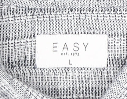 Mens UK Collar Size L Easy Smart Grey  Dress Shirt