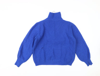 Kilky Paris Women's Blue Mock Neck Full Zip Jumper