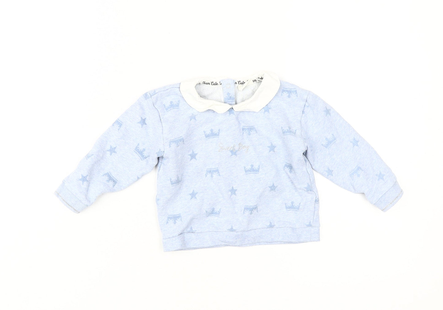 River Island Blue Baby Top, 12-18 Months, Cotton, Stars