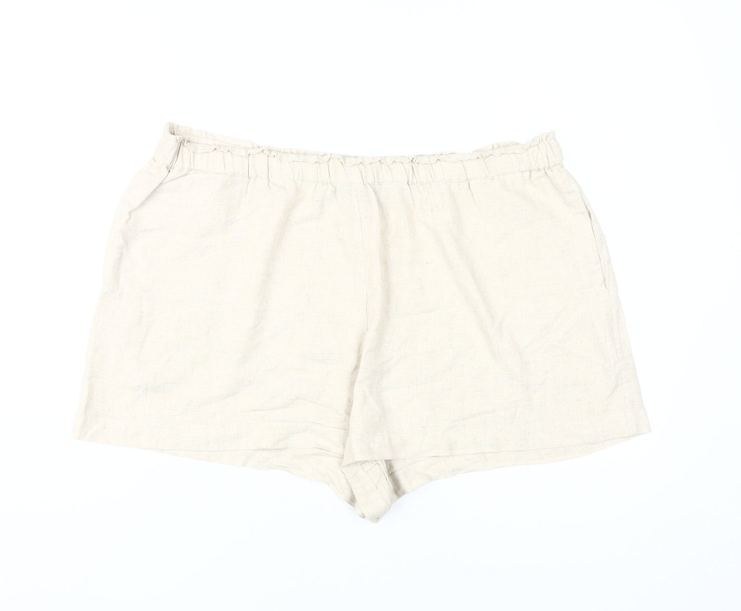 New Look Women's Beige Linen Shorts Size 18