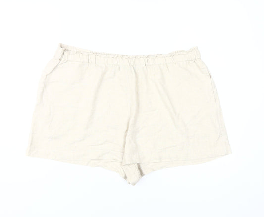 New Look Women's Beige Linen Shorts Size 18