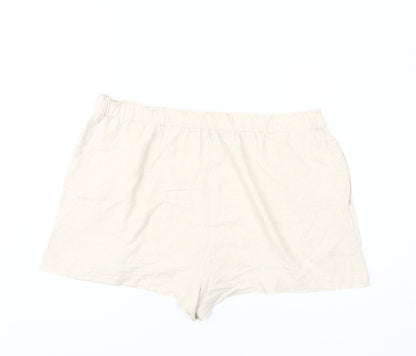 New Look Women's Beige Linen Shorts Size 18