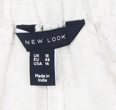 New Look Women's Beige Linen Shorts Size 18