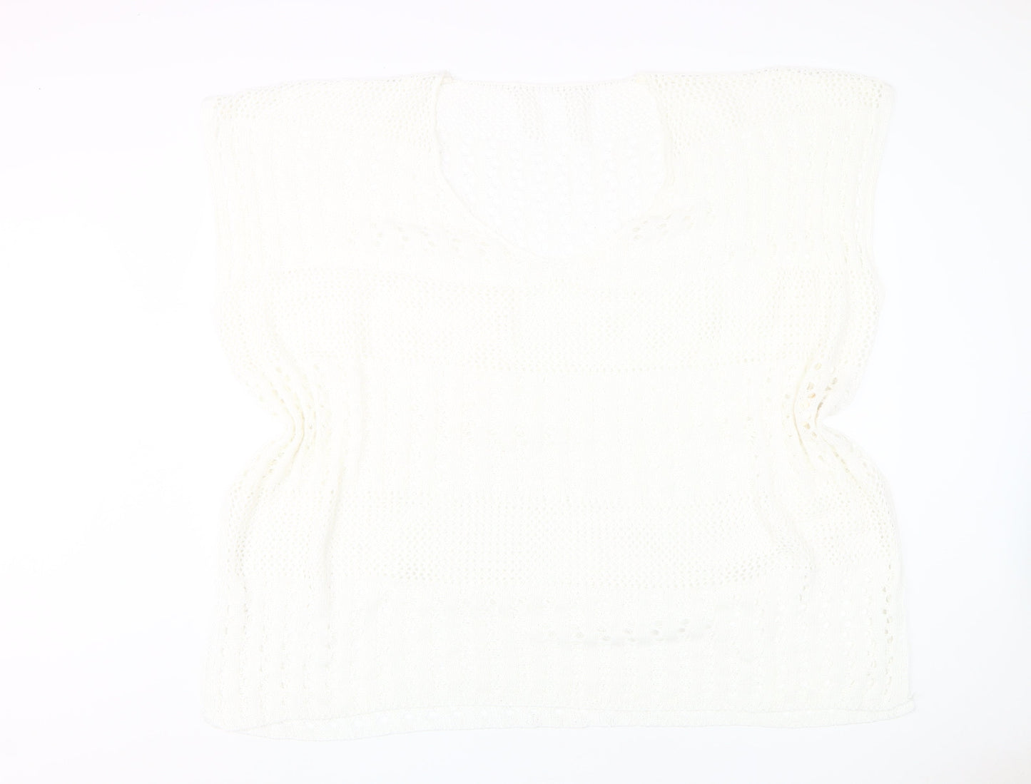 Cupshe Women's White Beach Cover Up, Size L, Lightweight Acrylic