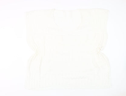 Cupshe Women's White Beach Cover Up, Size L, Lightweight Acrylic