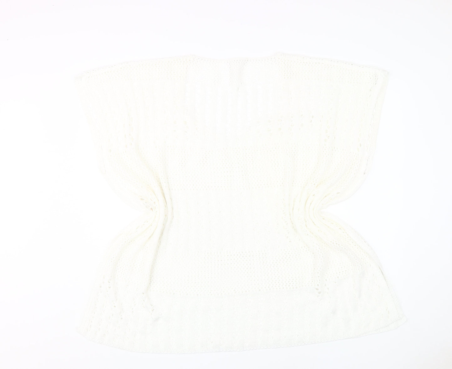 Cupshe Women's White Beach Cover Up, Size L, Lightweight Acrylic