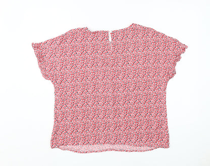 Marks and Spencer Women's Red Floral Blouse Size 14