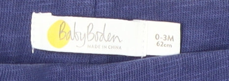 Baby Boden Blue Unisex Baby Trousers 0-3M Elastic Waist