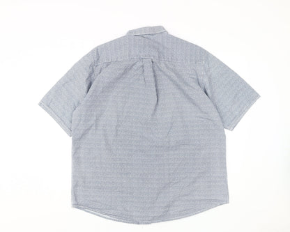 James Pringle Men's Blue Cotton Button-Up Shirt L
