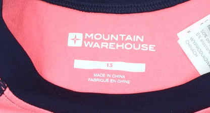 Mountain Warehouse Girls Pink & Black Long Sleeve Top, 13 Years