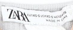 Zara Women's XS Grey Cropped Knit Blouse