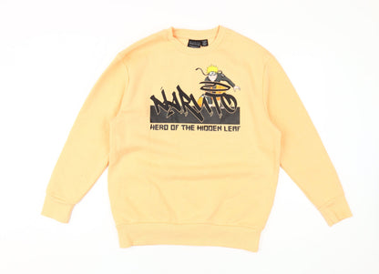 Naruto Shippuden Boys' Orange Graphic Pullover Sweatshirt 11-12Y