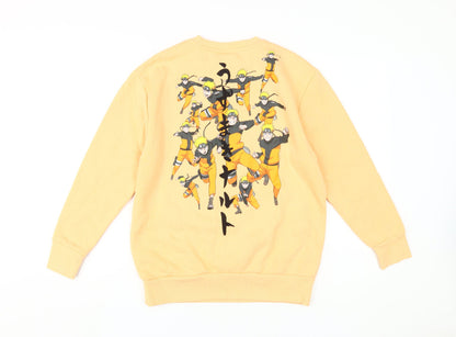 Naruto Shippuden Boys' Orange Graphic Pullover Sweatshirt 11-12Y