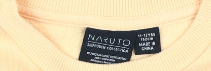 Naruto Shippuden Boys' Orange Graphic Pullover Sweatshirt 11-12Y