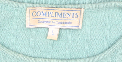 Womens UK Size L Compliments Green Pullover Jumper