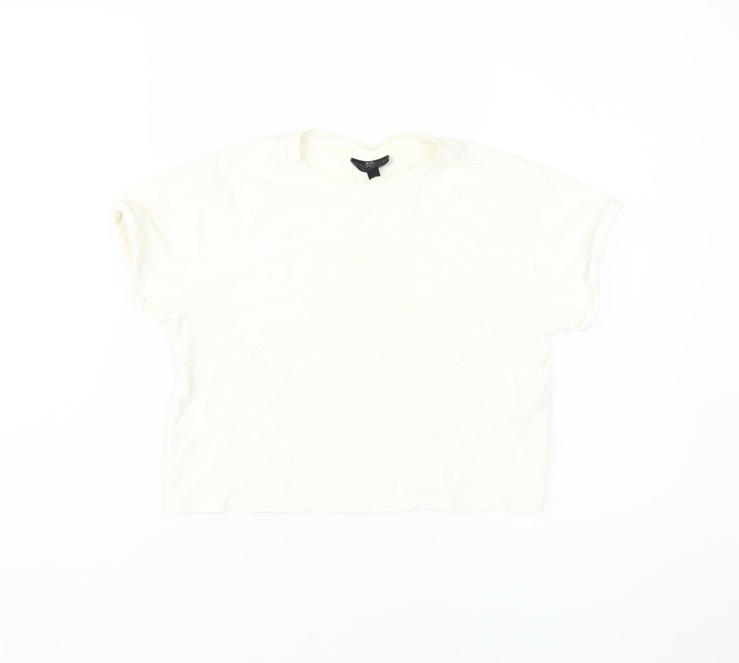 Womens UK Size 4 Topshop White Basic T-Shirt