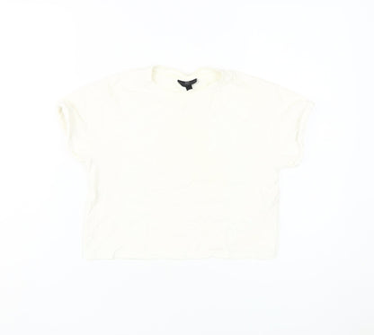 Womens UK Size 4 Topshop White Basic T-Shirt