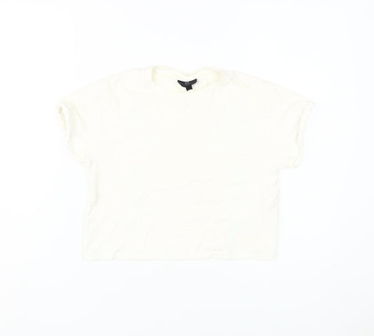 Womens UK Size 4 Topshop White Basic T-Shirt