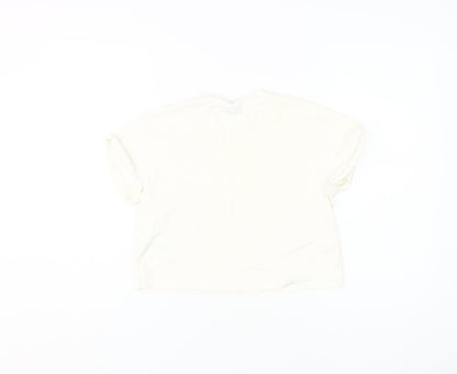 Womens UK Size 4 Topshop White Basic T-Shirt