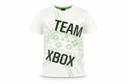 Front view of Xbox boys’' white graphic t-shirt 11-12 years, gaming style
