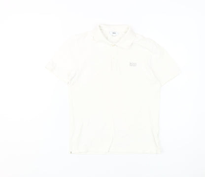 Hugo Boss Boys White Polo Shirt XS Short Sleeve Logo