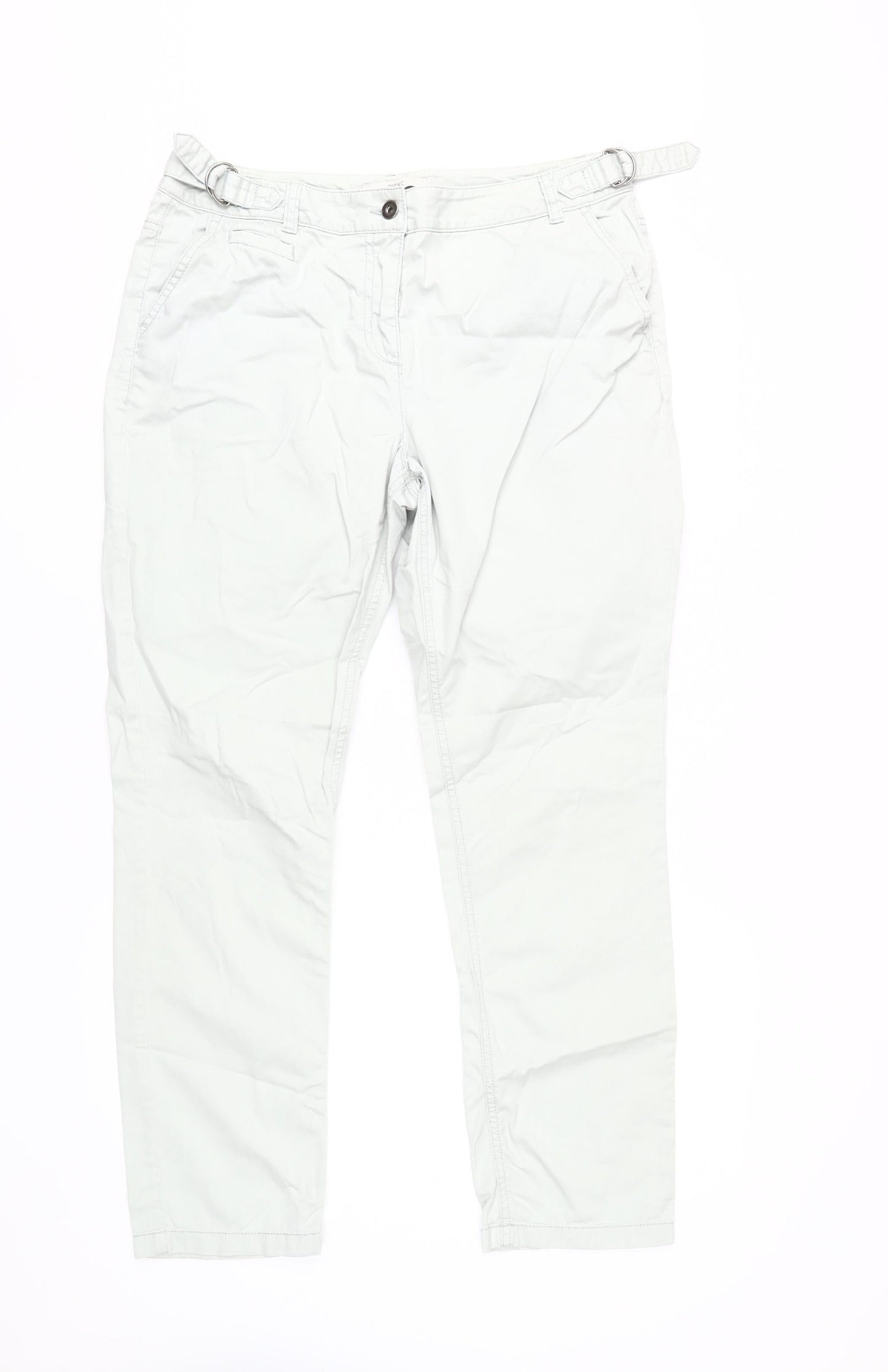 Womens UK Size 12 NEXT Regular Fit Chino White Trousers
