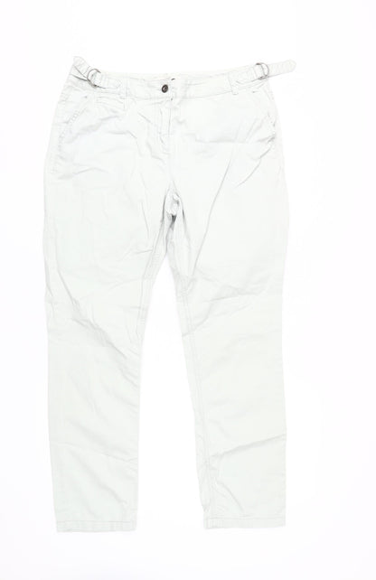 Womens UK Size 12 NEXT Regular Fit Chino White Trousers
