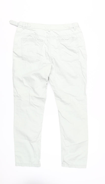 Womens UK Size 12 NEXT Regular Fit Chino White Trousers