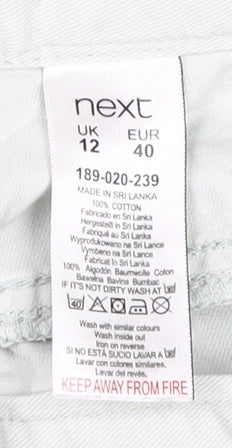 Womens UK Size 12 NEXT Regular Fit Chino White Trousers