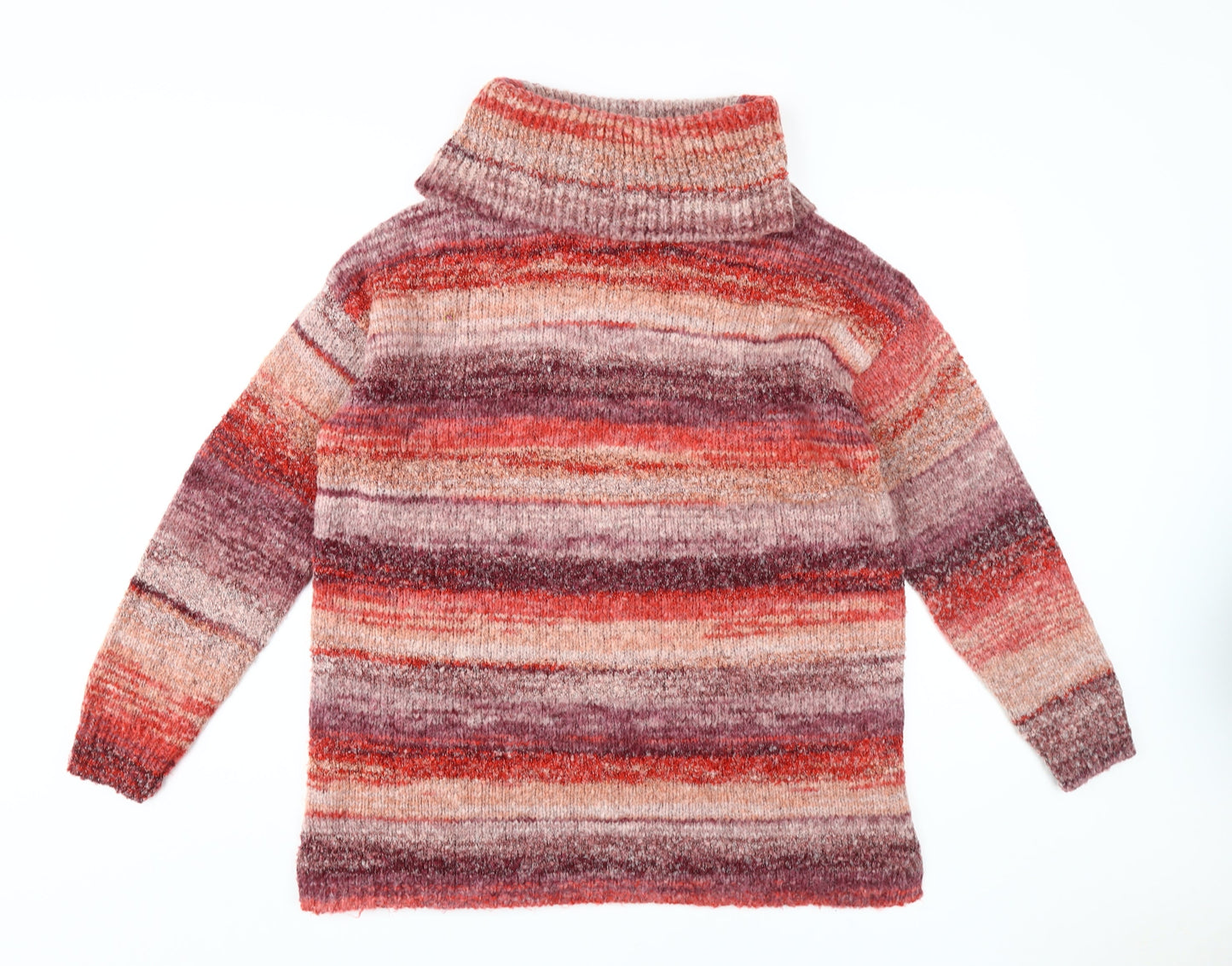 Cotton Traders Women's Multicoloured Roll Neck Pullover Jumper Size 16