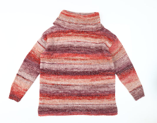 Cotton Traders Women's Multicoloured Roll Neck Pullover Jumper Size 16