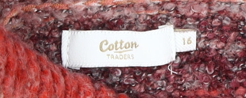 Cotton Traders Women's Multicoloured Roll Neck Pullover Jumper Size 16