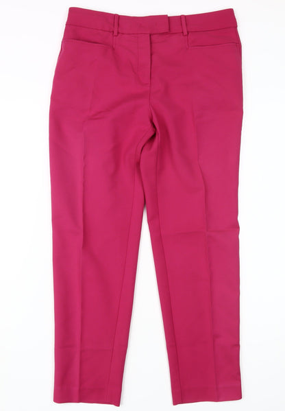 Womens UK Size 12 MNG Regular Fit Casual Pink Trousers