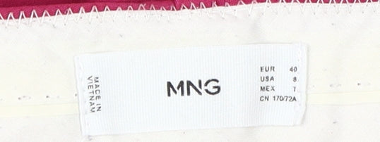 Womens UK Size 12 MNG Regular Fit Casual Pink Trousers