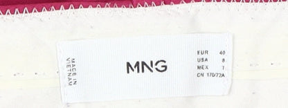 Womens UK Size 12 MNG Regular Fit Casual Pink Trousers