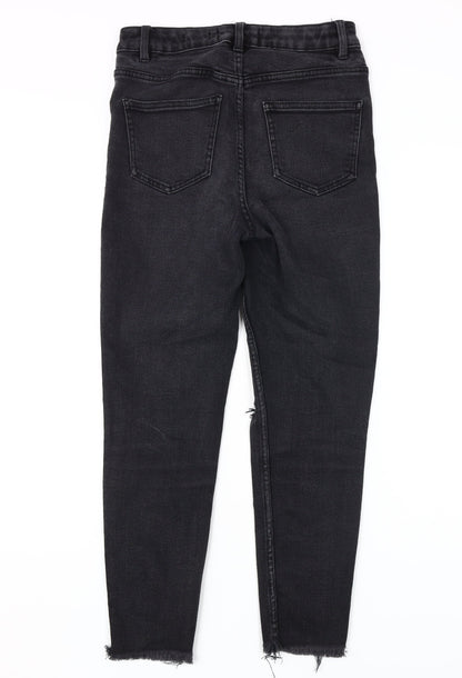 New Look Women’s Black Skinny Distressed Jeans Size 10
