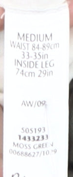 Atlantic Bay Men's Green Cotton Trousers, M, Straight