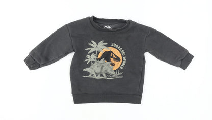 Jurassic World Black T-Shirt 12-18M Unisex Long Sleeve