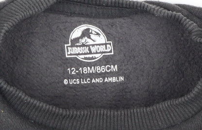 Jurassic World Black T-Shirt 12-18M Unisex Long Sleeve