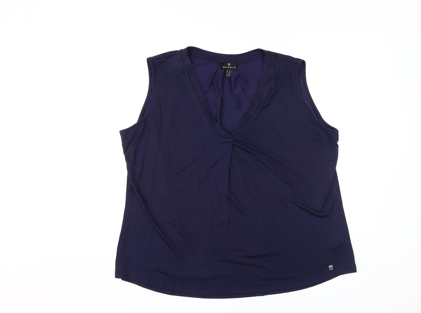 Womens UK Size 16 Marble Blue Basic Tank