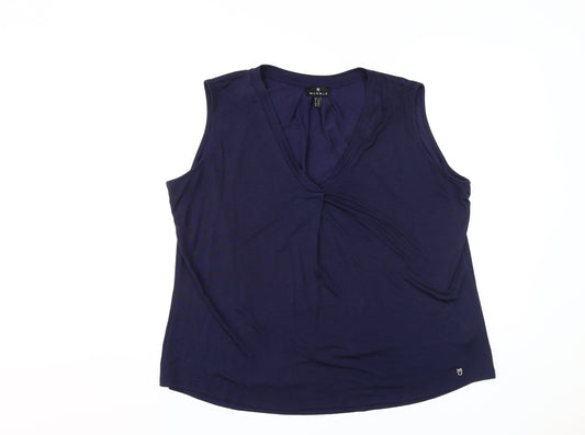Womens UK Size 16 Marble Blue Basic Tank