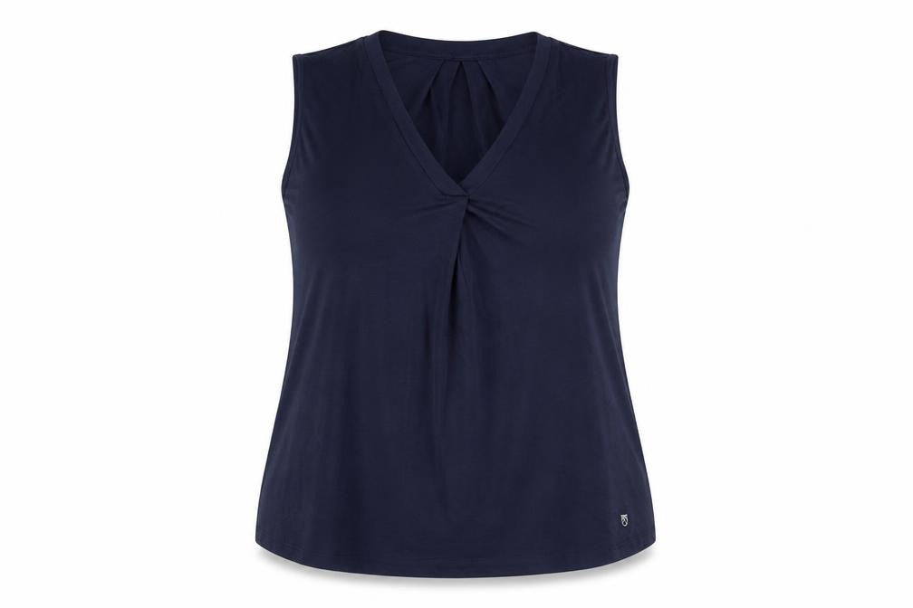 Womens UK Size 16 Marble Blue Basic Tank