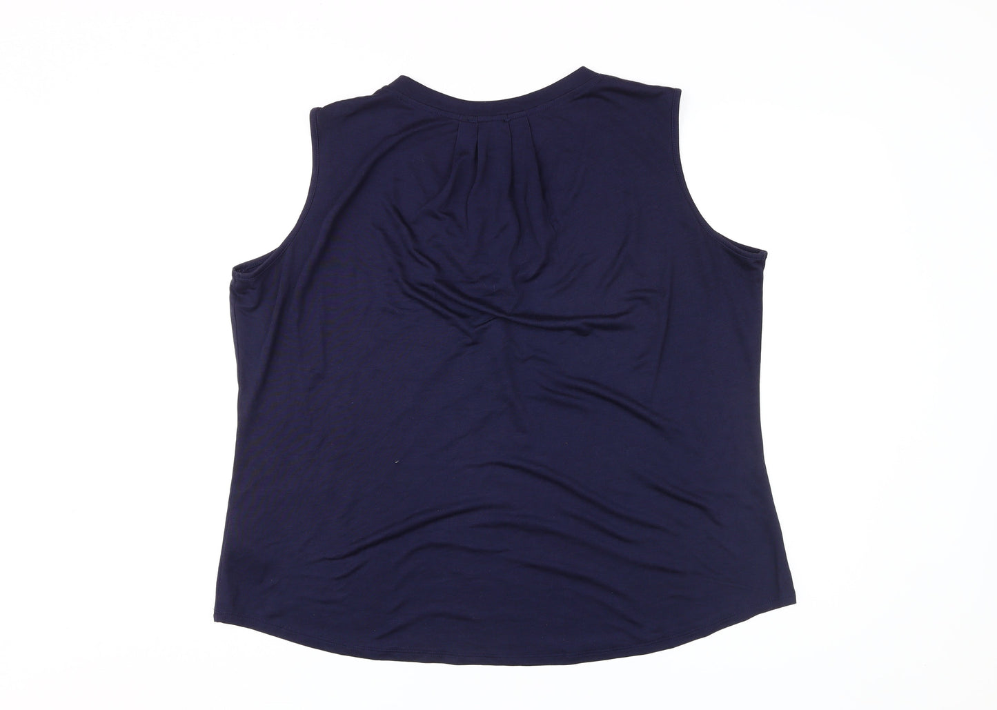 Womens UK Size 16 Marble Blue Basic Tank