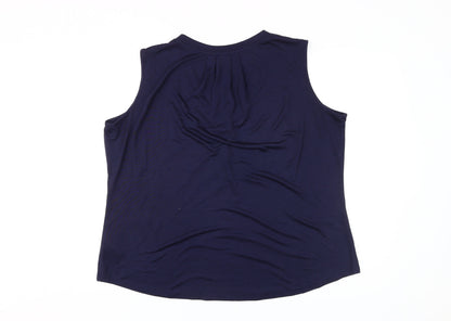 Womens UK Size 16 Marble Blue Basic Tank