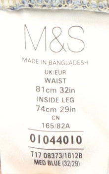 Marks and Spencer Men's Blue Straight Jeans 32W