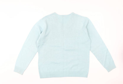 Damart Women's Blue V-Neck Pullover Jumper M