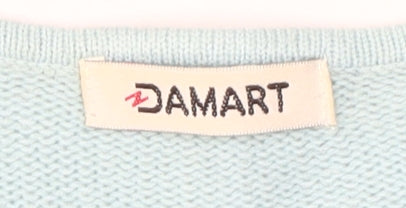Damart Women's Blue V-Neck Pullover Jumper M